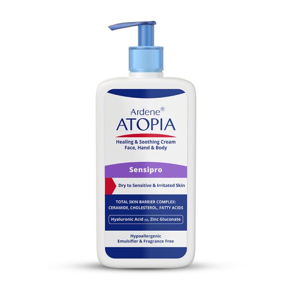 کرم مرطوب کننده و التیام بخش پمپی دست، صورت و بدن سنسی‌ پرو حجم 500 میلی لیتر - تصویر 1