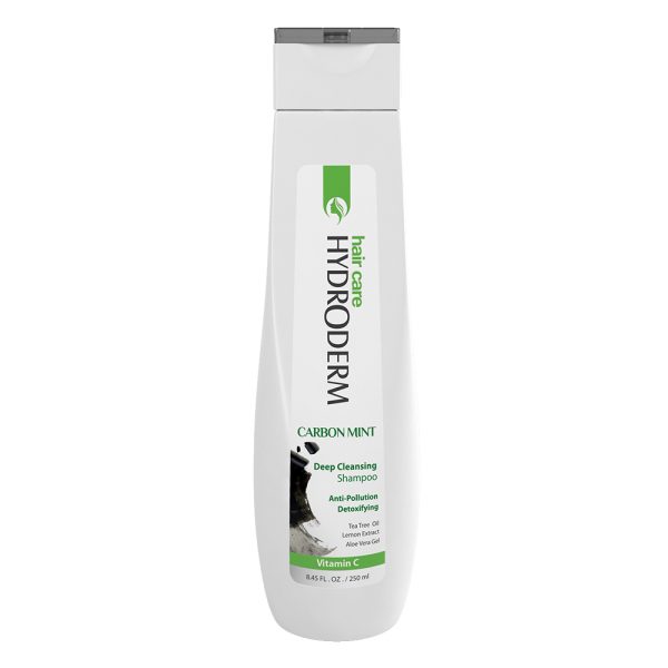 Shampoo-Carbon-Mint-250ml شامپو موی سر هیدرودرم مدل کربن پاک کننده عمیق حجم 250 میلی لیتر - تصویر 1