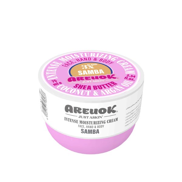 areuok.co-samba-75-00 کرم مرطوب کننده قوی مناسب پوست دست، صورت و بدن Samba آر یو اکی 75 میلی لیتر - تصویر 1