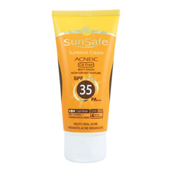 کرم ضد آفتاب فاقد چربی SPF 35 سان سیف بژ روشن مقدار 50 میلی گرم - تصویر 1