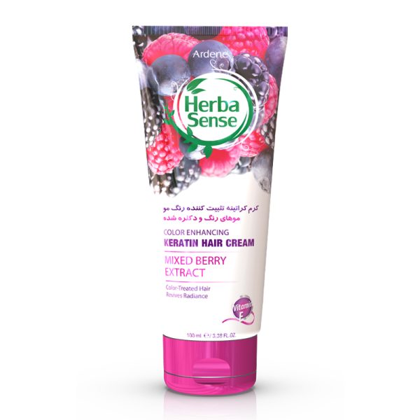 کرم کراتینه نرم کننده و تثبیت کننده رنگ مو  Keratin Hair Cream مخوص موهای رنگ شده و دکلره حاوی عصاره های توت های و حشی شده حجم 100 میلی لیتر - تصویر 1