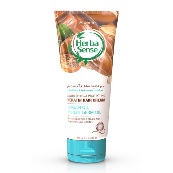 کرم کراتینه مو مغذی و آبرسان  Keratin Hair Cream آردن هرباسنس مخصوص موهای آسیب دیده و شکننده حاوی روغن های آرگان و جوانه گندم حجم 100 میلی لیتر - تصویر 1