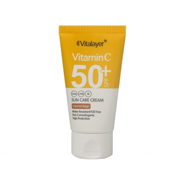 کرم ضد آفتاب SPF 50 ویتالیر مدل ویتامین C حجم- بژ کاراملی 40 میلی لیتر - تصویر 1